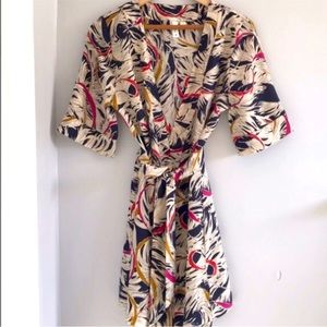 Anthropologie Eloise 100% Silk Kimono Wrap Dress